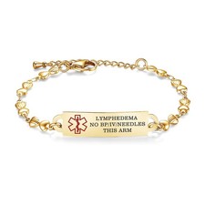 Women's Adjustable 6.5-8" Medical Alert ID Bracelets, Personalized Free Engrave