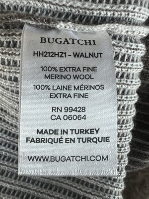 Bugatchi Uomo Merino Wool Quarter Zip Polo Sweater Men's Large
