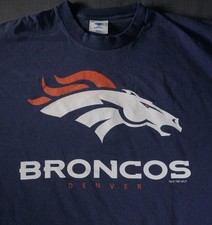 Vintage Denver Broncos Shirt Mens XL Navy NFL Football Big Logo Pro Player 90s
