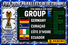 BLUE CRUMPLE STICKERS - GROUP E - PANINI FIFA WORLD CUP 2026 - GER-CUW-CIV-ECU