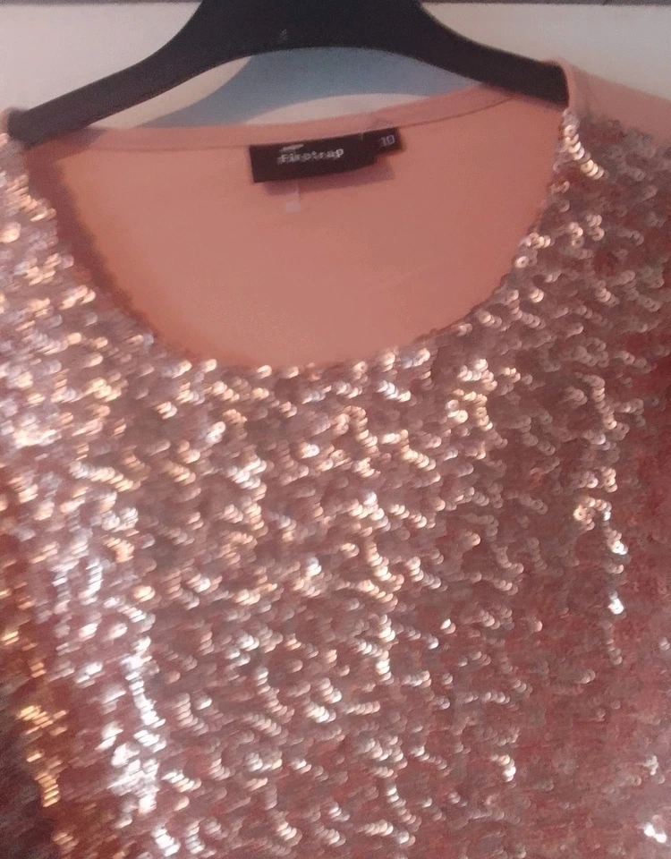 FIRETRAP TOP MUJER LENTEJUELAS DORADAS TALLA 10 Foto 2 de 4