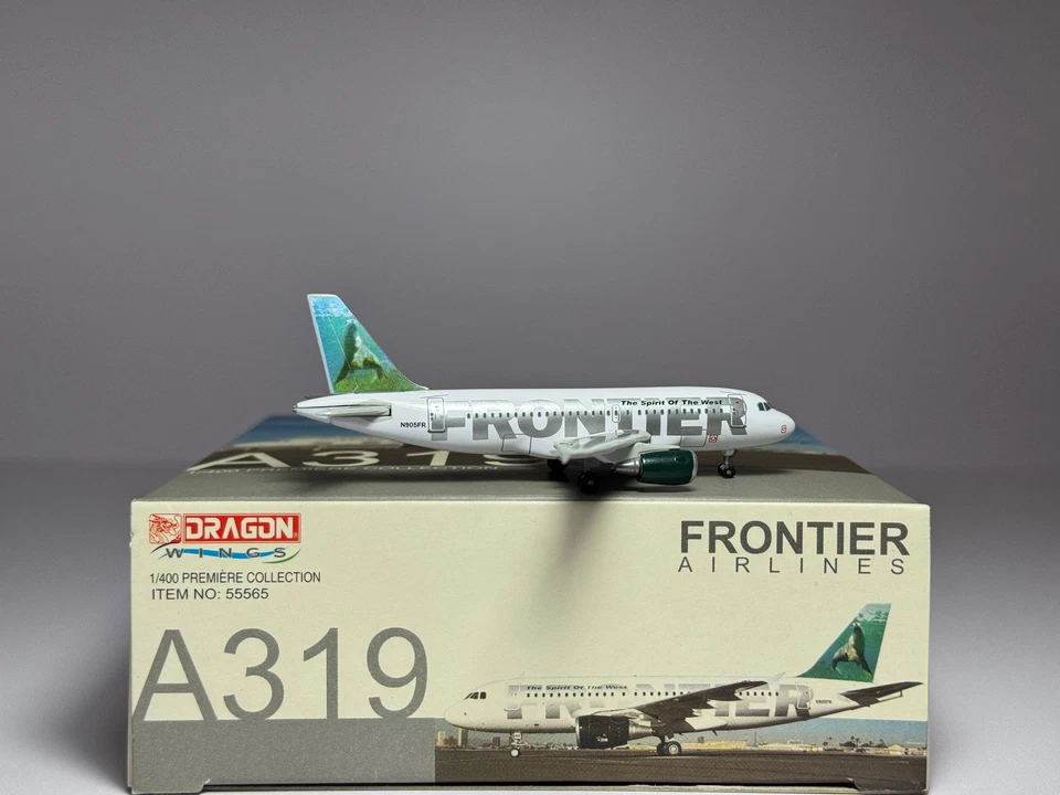 Dragon Wings 1:400 Frontier Airbus A319-100 N905FR Sherman the Sea Lion 55565 Foto 2 de 2