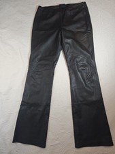 HARLEY-DAVIDSON WOMEN'S LEATHER BLACK BOOTCUT SIDE ZIP RIDING PANTS SIZE 6