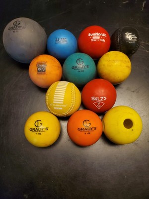 12 Training Balls Set: 32, 21, 20, 16, 15, 14, 12, 11, 10, 7, 5 and 2 oz