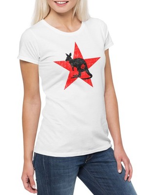 Anarchy Kangaroo Damen T-Shirt Socialism Communism Anarchie Känguruh Anarchy