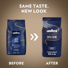 2x Lavazza Super Crema Coffee Beans 1kg 2pcs 18.75 per kilo