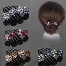 4Pcs French Twist Hair Combs for Women, Rhinestones Hair Combs accessories Ha...