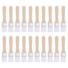 20pcs Paint Brushes 1" Flat Paint Brush Nylon Bristle Chip Wall Brush White