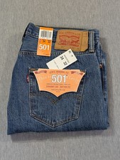 Levi's 501 Original Fit Jeans 32X34 Straight Leg Button Fly 100% Cotton Med Wash