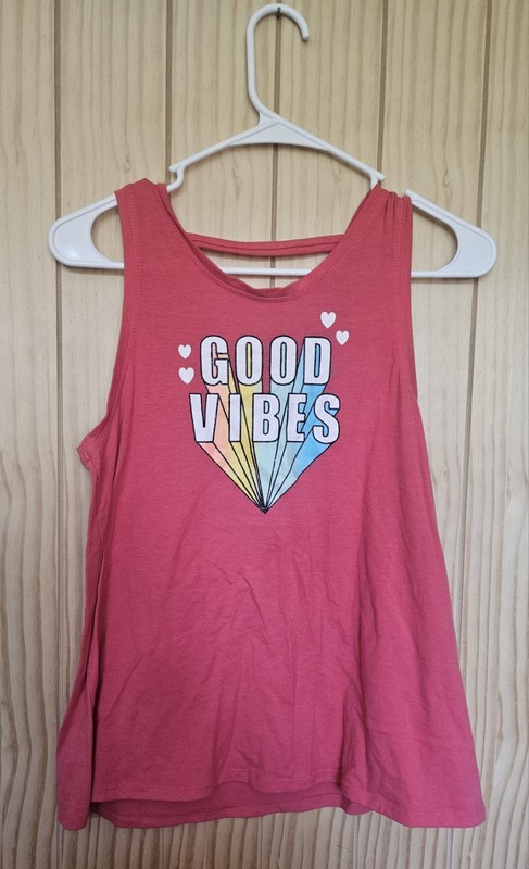 Wonder Nation Girls Swing Tank Top XX-Large (18) Pink Good Vibes