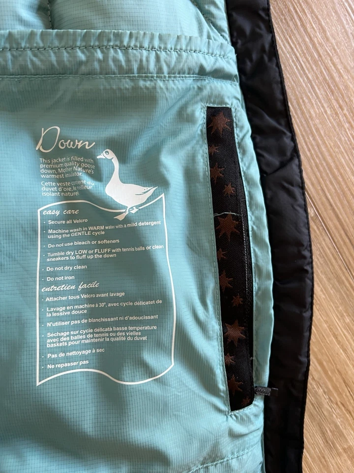 Chaleco acolchado de plumón de ganso ISIS negro con capucha cálido al aire libre senderismo 10 Foto 3 de 4