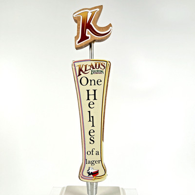 Klaus Brewing Co, Pilsnerfest/One Helles of a lager Double Sided Beer Tap Handle