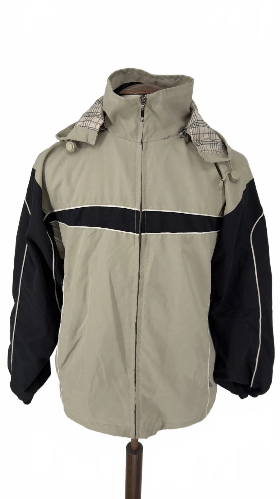 Duke Men's Lightweight Windbreaker Jacket Removable Hood Size M