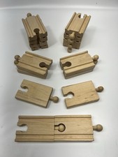 Lot of 16 Small Genuine Thomas/Brio Train Wooden Tracks 3 Inches Straight M/F 11