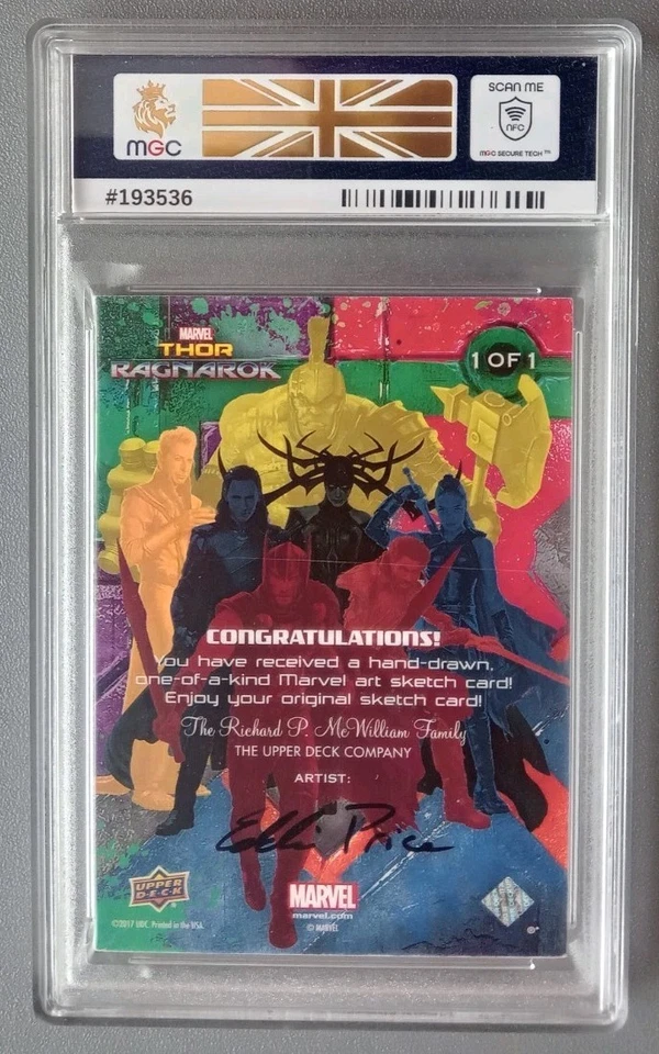 2017 UPPER DECK MARVEL THOR RAGNAROK SKETCH CARD ANTI VENOM 1/1 GRADED SIGNED - Image 4 of 4