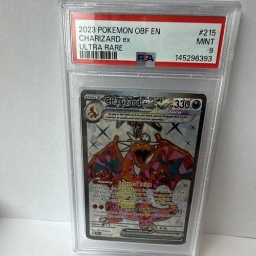Pokémon Charizard ex Ultra Rare Holo 215/197 SV03: Obsidian Flames PSA 9 HP 330