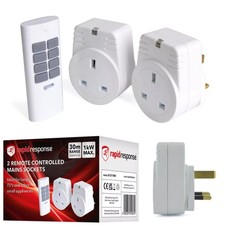 Lloytron Rapid Response Remote Controlled Sockets 2x 1Kw White - A1211WH