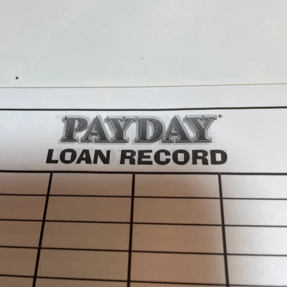 1994 Pay Day Game Replacement Parts Loan Record Pad Double-Sided 26 Sheet B2 - Image 2 of 4