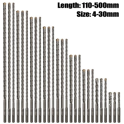 VERSERY 1Pcs SDS Plus Cross Tip 4-Lip Electric Hammer Drill Bit Masonry Bit All Size