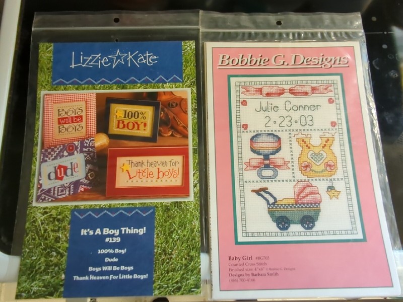Lizzie Kate Cross Stitch Chart "Its a Boy Thing" & Bobbie G. Designs "Baby Girl"
