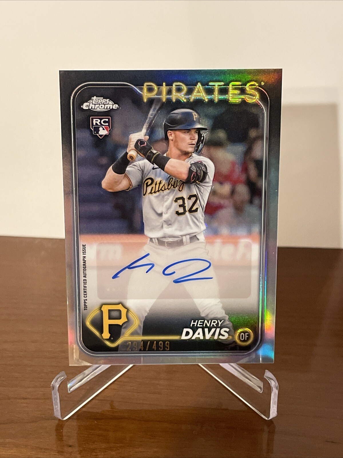 2024 Topps Chrome Update Henry Davis Refractor Auto /499 RC Rookie Pirates