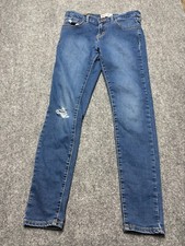 Levi's Girls 710 Super Skinny Blue Jeans Girls Size 26 x 25 Distressed