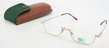 Lacoste Glasses Frame 762 F 145 C011 half Rim Gold Silver Vintage 1990s Case