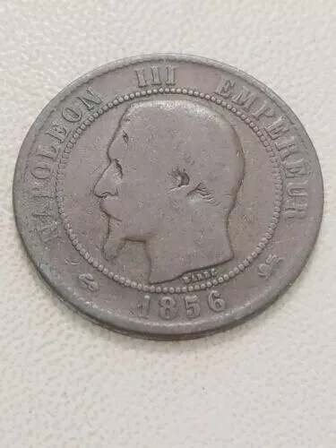 FRANCE, 10 Centimes, 1856-D, dix KM771.4, Bronze Napoleon coin Kayihan coins T92 - Picture 2 of 2