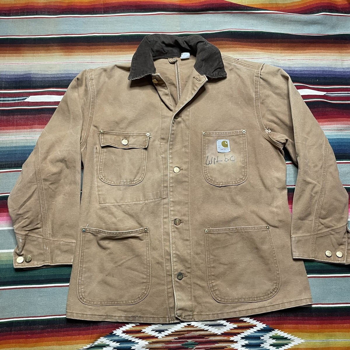 【Carhart】CHORE COAT 70's XL, 1970s Carhartt Blanket Lined Chore Jacket, Workwear