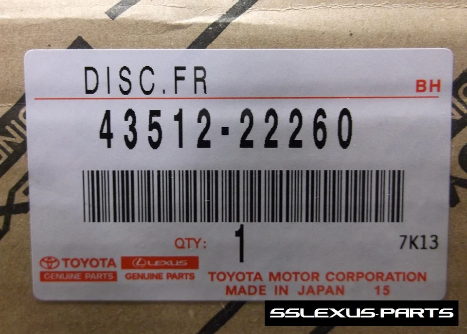 JUEGO DE ROTOR FRENO DELANTERO ORIGINAL LEXUS GS430 GS460 (2006-2008) OEM - ROTORES (x2) Foto 2 de 3