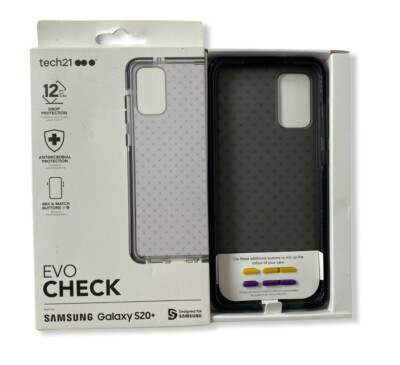 Tech21 Evo Check Series Gel Case for Samsung Galaxy S20+ (Plus) 5G Smokey  Black