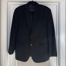Calvin Klein Blazer Men s Black 2 Button USA 100 Wool 42S Great Looking