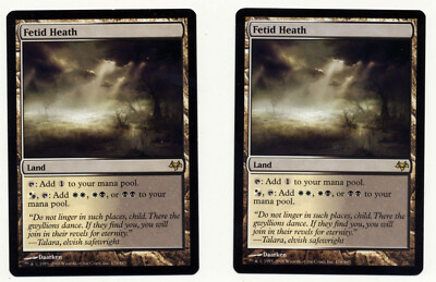 MTG X2 Fetid Heath Eventide Magic The Gathering