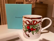 Tiffany  Co HOLIDAY Mug; 8 oz, 3 3/8  high; in blue Tiffany box.