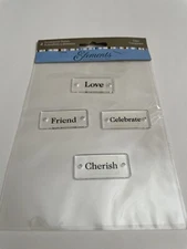 Elements by Creativity Inc. 4 Dimensional Clear Stickers LOVE FRIEND CELEBRATE 