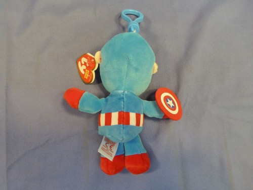 "Captain America" Kunststoff Schlüsselclip 4 Zoll TY Marvel Beanie Neu Superheld 2024 - Bild 2 von 8