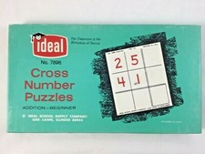 Vintage Ideal Cross Number Puzzle Addition Beginner Complete No.7896 Answer Key