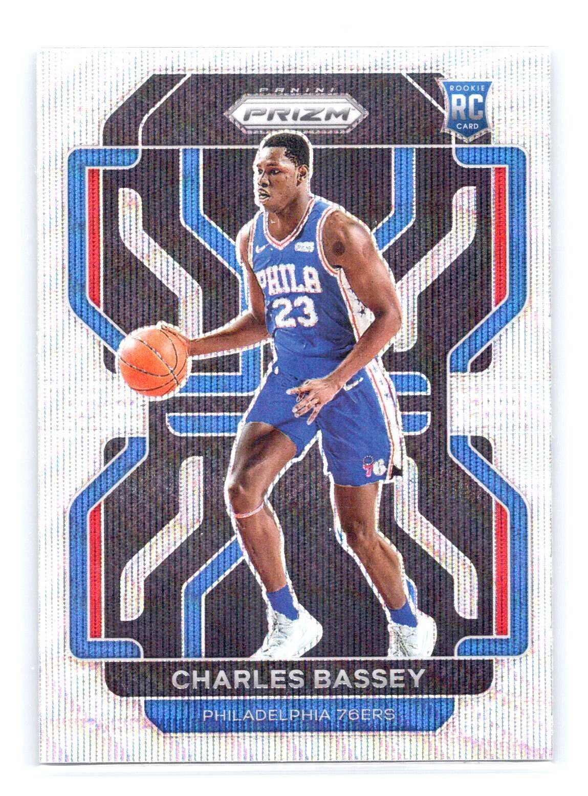 2021  Panini Prizm #304 Charles Bassey Rookie Silver Pulsar Philadelphia 76ers