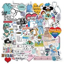 50pcs Nurse Stickers Vinyl Nursing Hospital Care Decals Appreciation Love