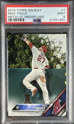Mike Trout 2016 Topps Holiday #1 Metallic Snowflake Angels PSA 9 Pop 13
