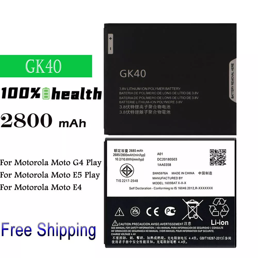 GK40 2800mAh Battery Fits For Motorola Moto G4/E5 Play E4 XT1607