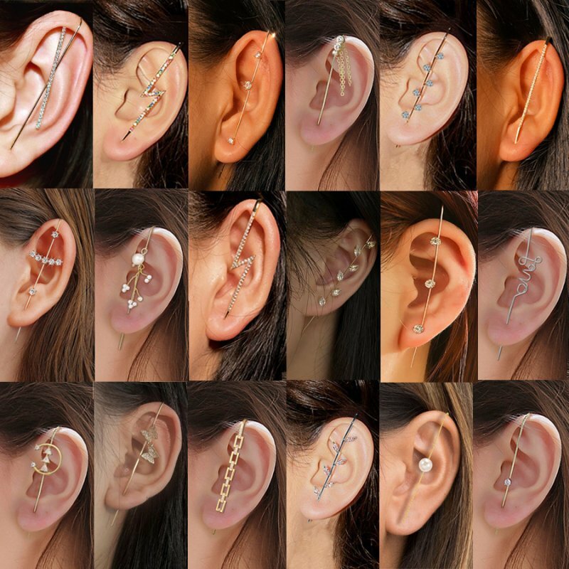 CRYSTAL EAR CUFF SOFT BROWN CRYSTAL EAR CUFF SOFT BROWN