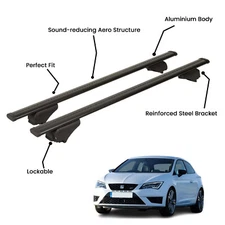 2 Pcs Black Roof Rack Cross Bars For SEAT LEON SW 2014-2019