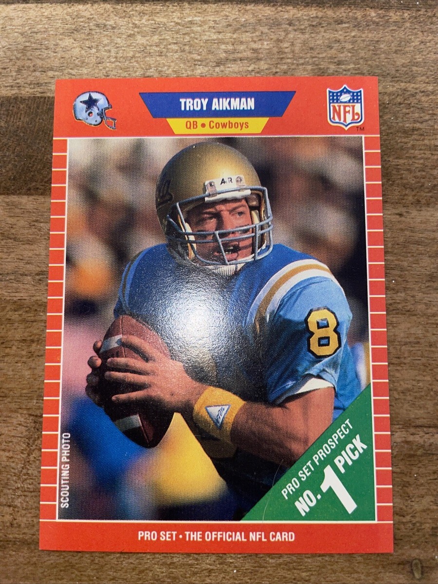 1989 Pro Set TROY AIKMAN Rookie Card #490 MINT Cowboys Sharp
