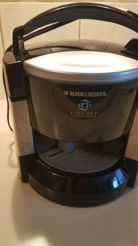 BLACK & DECKER STAINLESS & BLACK "LIDS OFF" JAR OPENER JW200 TESTED & WORKS