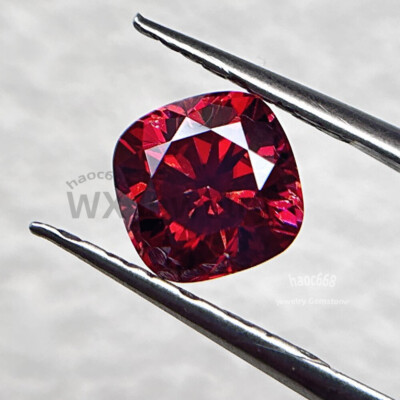 Excellent Red Color Moissanite Loose Cushion Cut Brilliant Gemstones For Jewelry