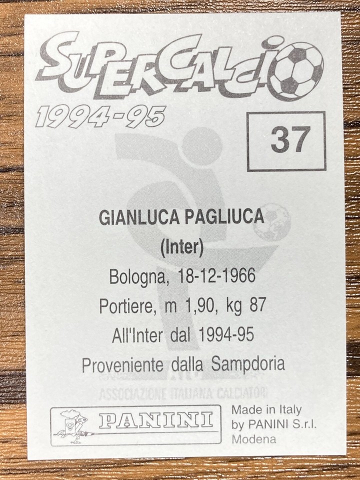 Merlin Calcio Gianluca Pagliuca 1995 #127 0cp0