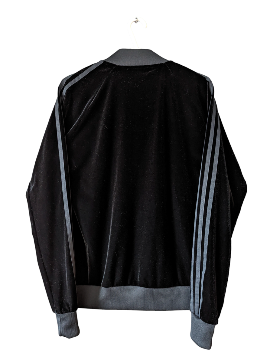 black velour adidas jacket