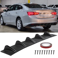 For Chevy Malibu Car Rear Bumper Diffuser Lip Splitter Spoiler Shark Fins Black