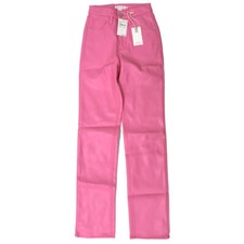Good American GOOD ICON FAUX LEATHER PANTS GIL000T Sorority Pink003 Size 00/24
